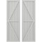 Ekena Millwork Americraft 5-Board Wood 2 Equal Panel Frmd Board-n-Batten Shutters w/Dbl Z-Bar, ARW102BF518X81STH, PR ARW102BF518X81STH - alternate 1